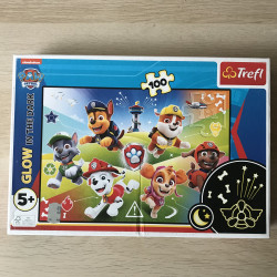 Paw Patrol : 100 stukjes. Glow in the dark.