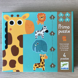 Djeco: primo puzzel. In the Jungle. 3-4-5-6 stukjes
