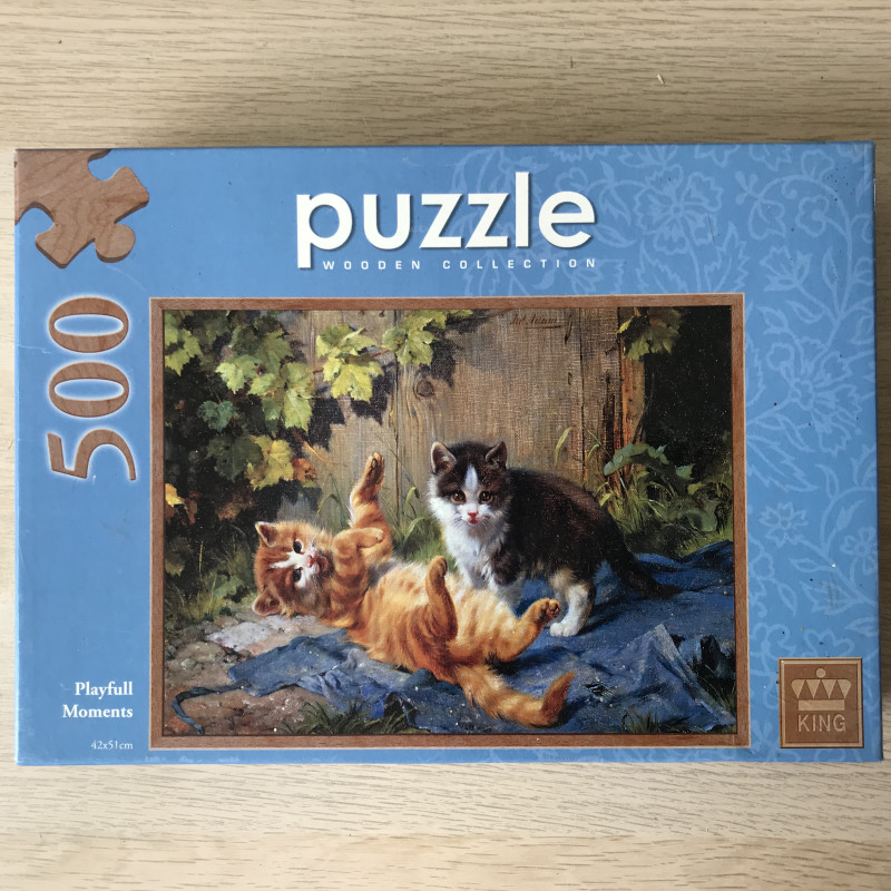 Wooden collection : Playfull Moments. Poezen. 500 stukjes