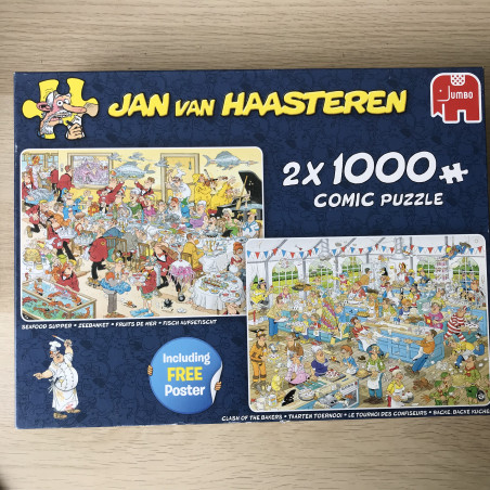 Jan van Haasteren : zeebanket. Taarten toernooi . 2 x 1000  stukjes.