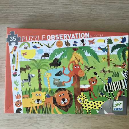 Djeco : Zoek puzzel 35 stukjes. Jungle
