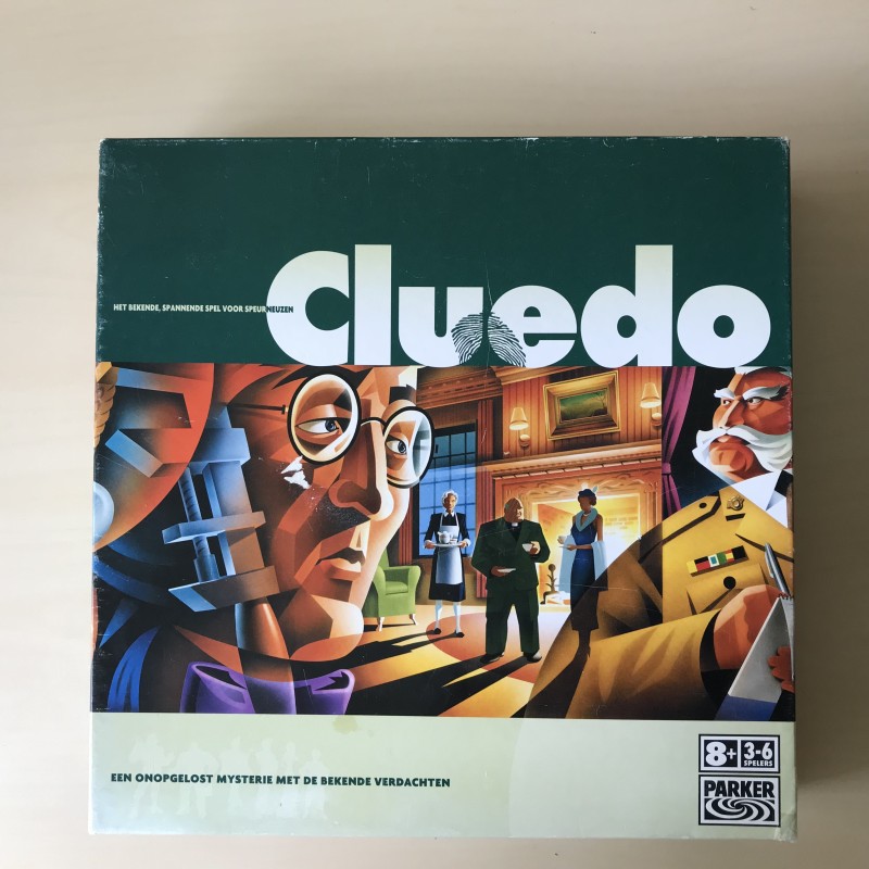 Cluedo:  Detectivespel. Een onopgelost mysterie met de bekende verdachten.