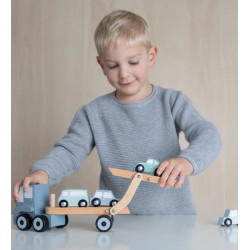 Tiamo : Houten transportwagen met 4 autootjes