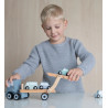 Tiamo : Houten transportwagen met 4 autootjes