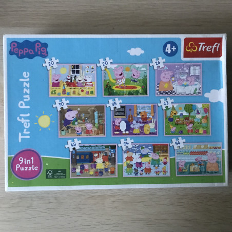Trefl Peppa Pig.  9 puzzels 20-54 stukjes