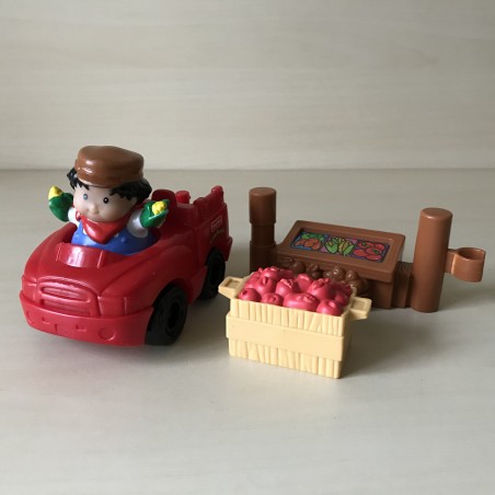 Fisher Price : Little People. Popje met auto en fruit. Set 23.