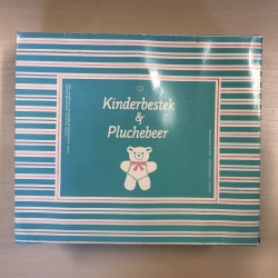 Kinderbestek RVS met pluche beer : Nieuw.
