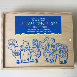 Houten puzzel met 18 sommen