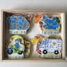 Houten puzzel met 18 sommen