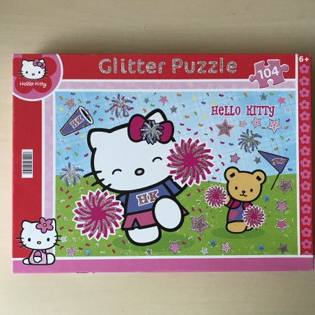 Hello Kitty  Glitter puzzel. 100 stukjes