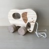 Houten olifant : Schuif- en trekspeelgoed. Ongebruikt.