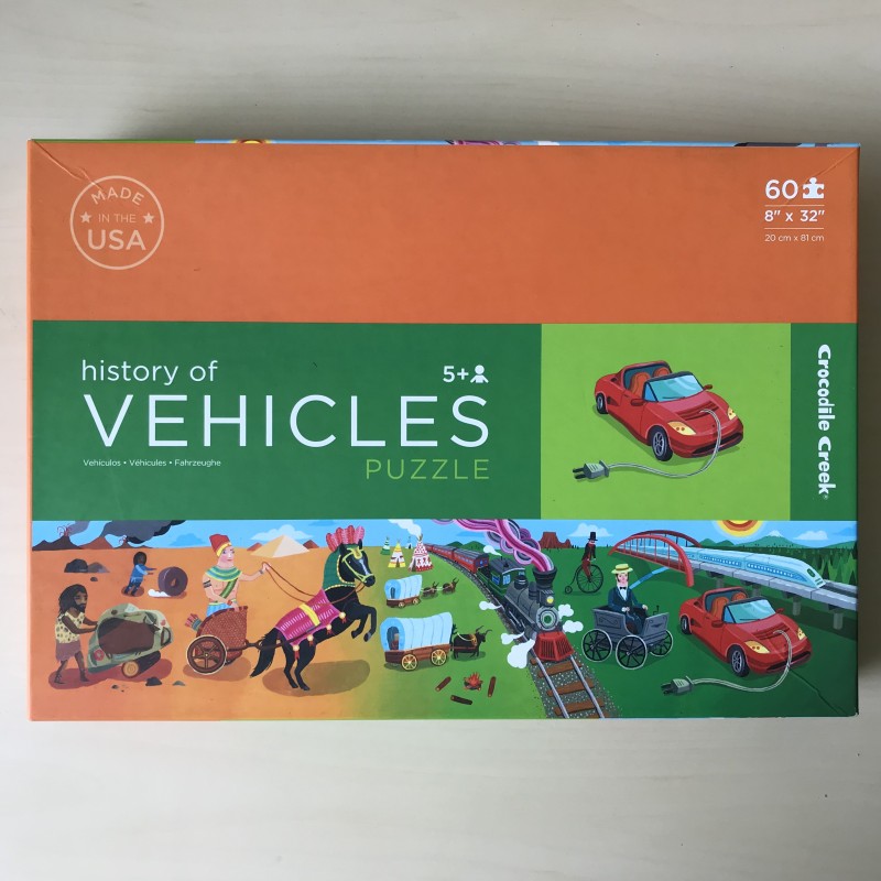Crocodile Creek puzzel. 60 stukjes. Geschiedenis van voertuigen.