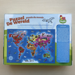 Puzzel de wereld grote puzzel van continenten 37 stukjes
