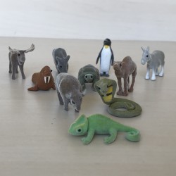 Dieren : Minifiguren. ca. 3 cm. hoog. 10 stuks. Set 8.