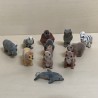 Dieren : Minifiguren. ca. 3 cm. hoog. 11 stuks. Set 12.
