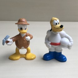 Disney : Pluto en Donald Duck. 6 cm. hoog. Set 4.