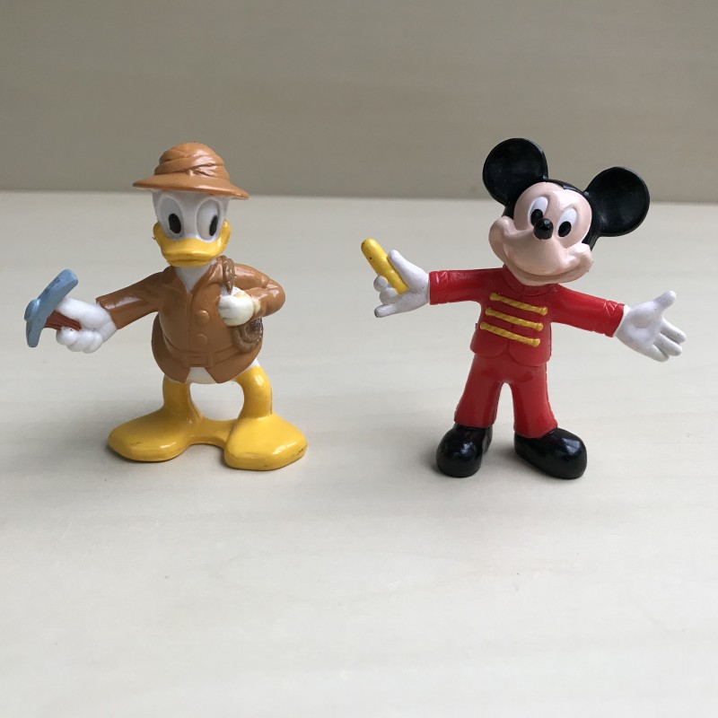 Disney : Mickey Mouse en Donald Duck. 6 cm. hoog. Set 2.