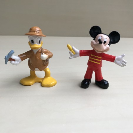 Disney : Mickey Mouse en Donald Duck. 6 cm. hoog. Set 2.