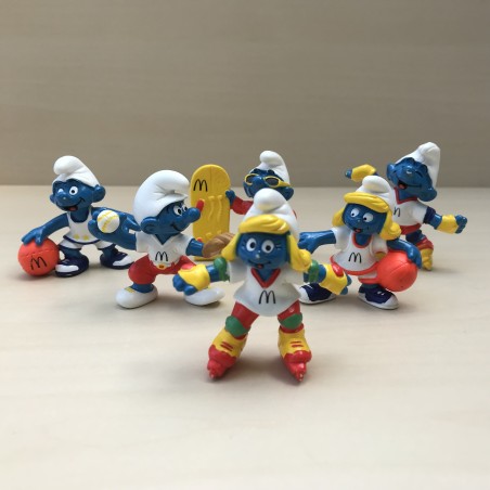 Smurfen : Mc. Donald’s. 6 stuks.  5,5 cm. hoog. Set 15.