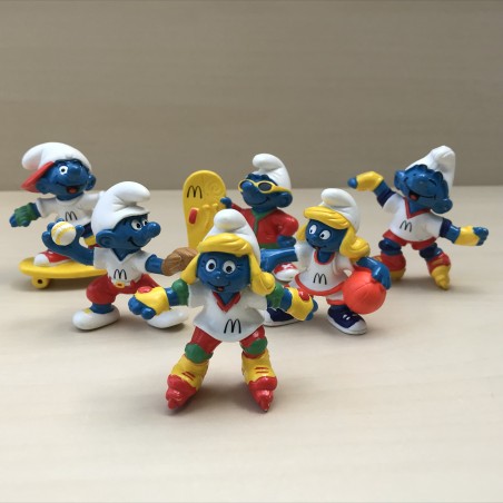 Smurfen : Mc. Donald’s. 6 stuks.  5,5 cm. hoog. Set 16.