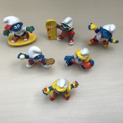 Smurfen : Mc. Donald’s. 6 stuks.  5,5 cm. hoog. Set 16.