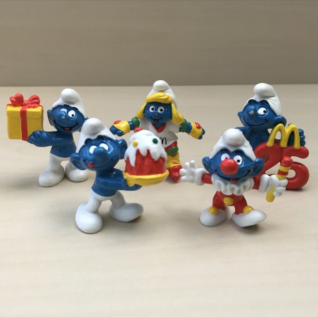 Smurfen : Mc. Donald’s. 5 stuks.  5,5 cm. hoog. Set 19.