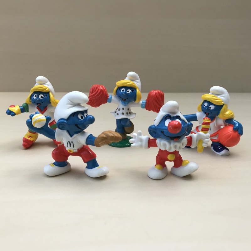 Smurfen : Mc. Donald’s. 5 stuks.  5,5 cm. hoog. Set 20.
