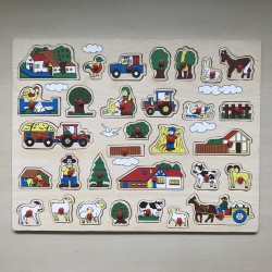 Puzzelplankje Knopjespuzzel : Boerderij. 30 stukjes