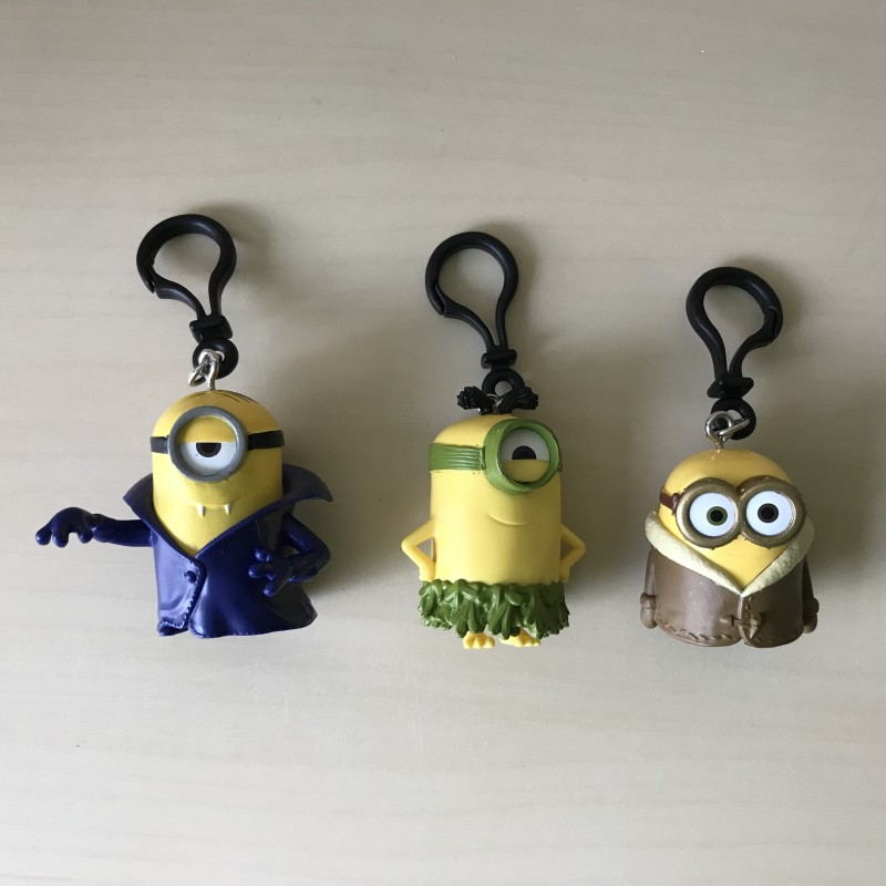 Minions : Minions sleutelhangers. MacDonalds. 3 stuks. 6 cm. hoog.