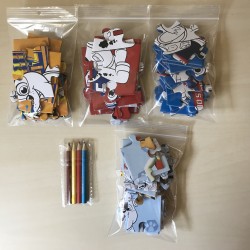 Paw Patrol : 12, 16, 20 en 24 stukjes. Zelf inkleuren.