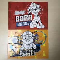Paw Patrol : 12, 16, 20 en 24 stukjes. Zelf inkleuren.