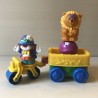 Fisher Price : Little people. Fiets met clown en circusleeuw  . Set 207.
