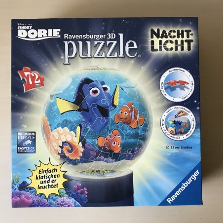 3D puzzel : Dorie. Nemo. Nachtlamp. 72 stukjes.