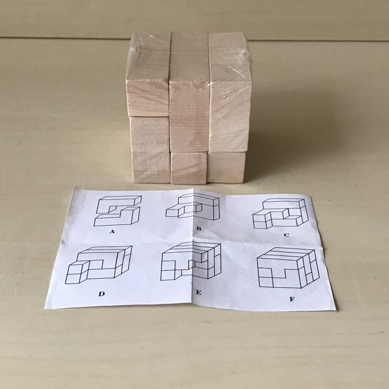 houten puzzels, kubus: Nieuw. Hersenkrakers