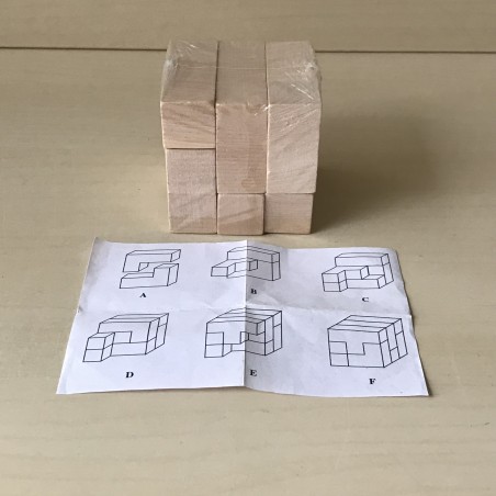 houten puzzels, kubus: Nieuw. Hersenkrakers