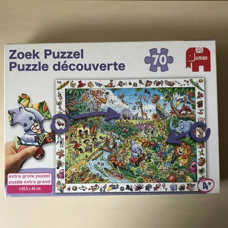 Zoek puzzel : Wilde dieren. 70 stukjes
