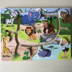 Houten schuifpuzzel.