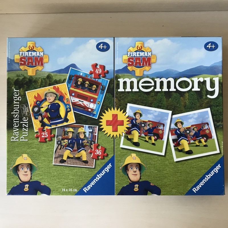 Sam de Brandweerman : Puzzels en Memory. 25, 36 en 49 stukjes.