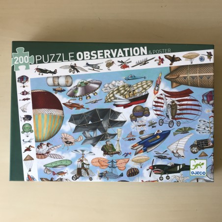 Djeco : Zoekpuzzel 200 stukjes. Vliegclub.(Aéro club)