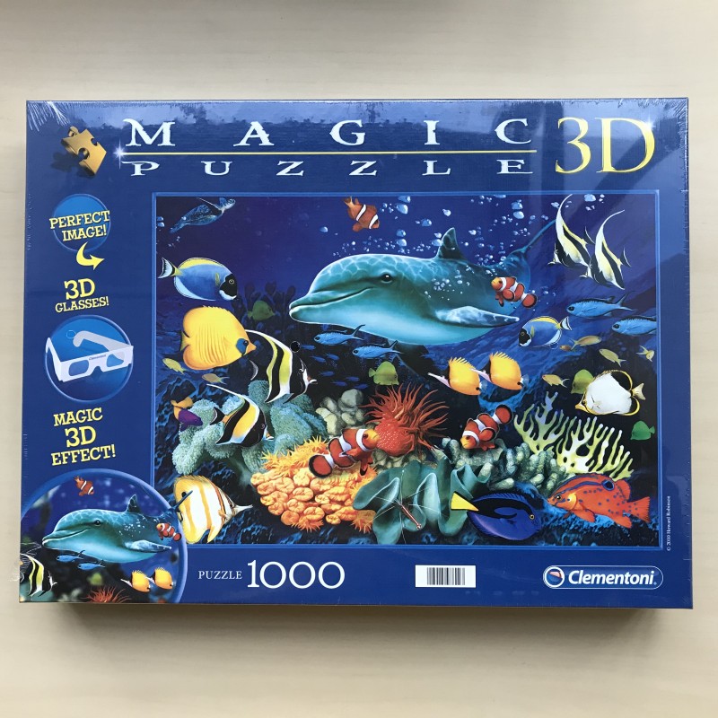 Dolfijnen : Nieuw. Magic 3D puzzel met 3D bril 1000 stukjes.