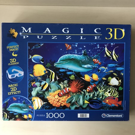 Dolfijnen : Ongebruikt. Magic 3D puzzel met 3D bril 1000 stukjes.