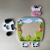 Houten puzzelplankje Knopjespuzzel : koe.