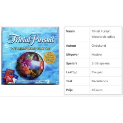 Trivial Pursuit : wereldreis Editie