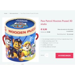 Puzzel : Houten puzzel. 30 stukjes. Paw Patrol
