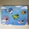 Puzzelplankje Knopjespuzzel : Nieuw.  Zeedieren. 5 stukjes.