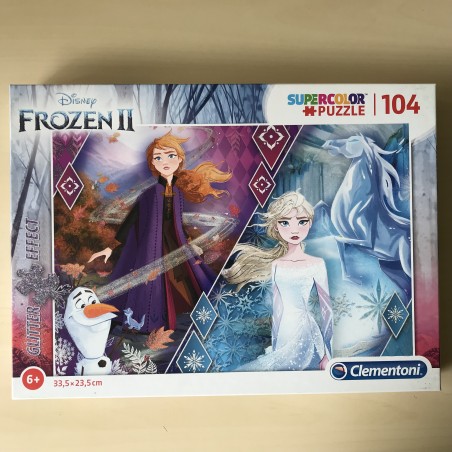 Glitterpuzzel. Frozen 2.  104 stukjes