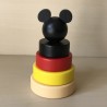 Houten stapeltoren : Mickey Mouse. 12 cm. hoog.