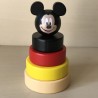 Houten stapeltoren : Mickey Mouse. 12 cm. hoog.