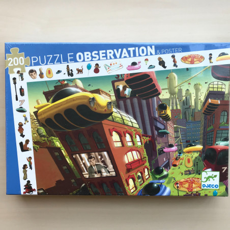 Djeco : Nieuw. Ville du futur. Zoek puzzel 200 stukjes.