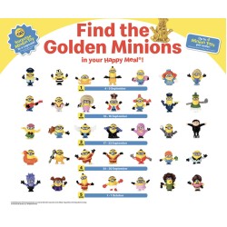 Minions : Minions, 5 stuks. 5 cm. hoog. McDonalds 2019